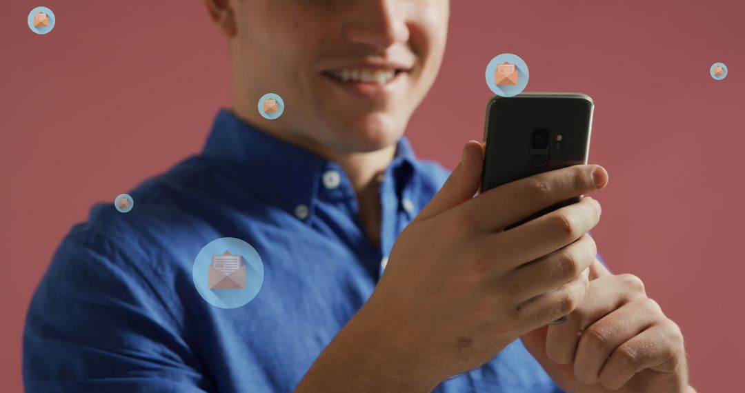 Businessman Engaging with Social Media Notifications