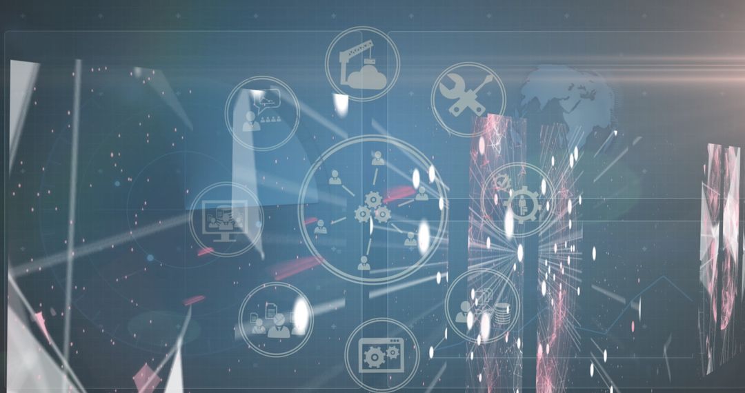 Futuristic Technology Digital Interface with Network Connections