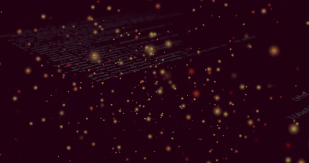 Luminous Orbs Highlighting Digital Code In Virtual Space