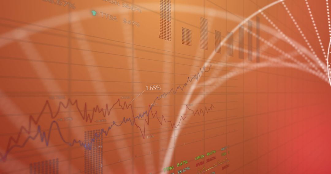 Data Visualization with DNA Strand on Red Background