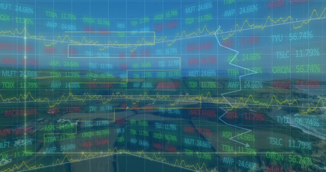 Futuristic Stock Market Chart and Data Interface