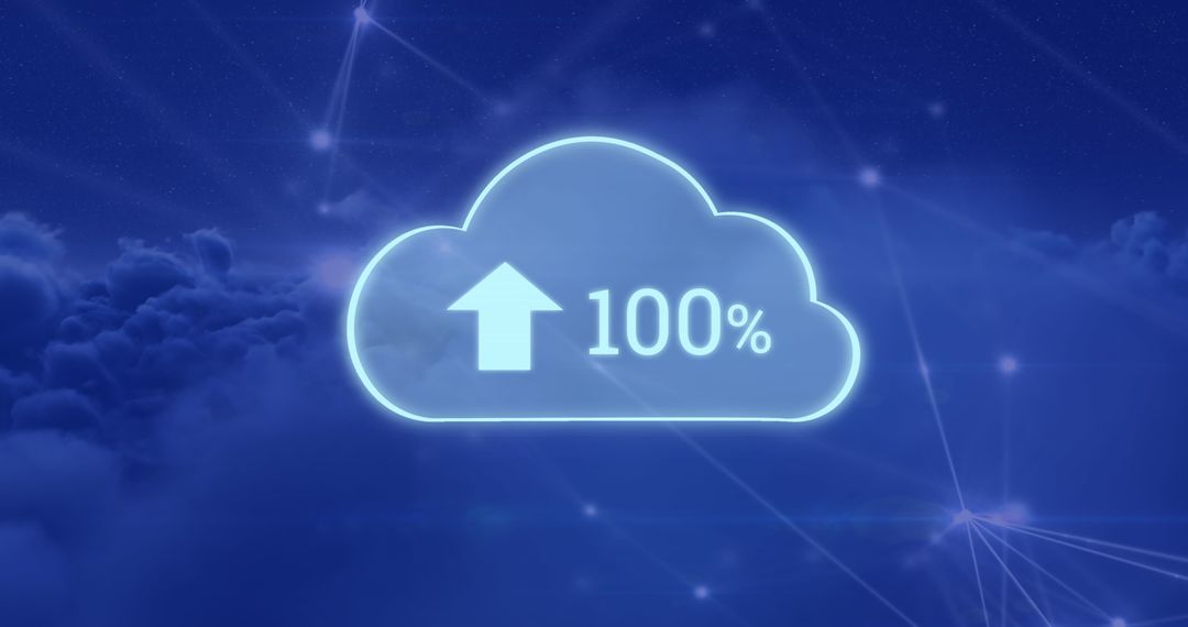 Digital Cloud Upload with Networking Background