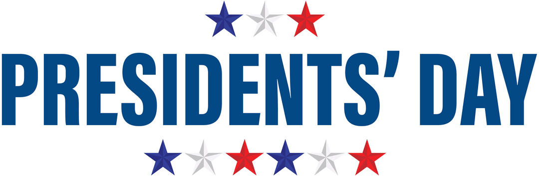 Transparent Patriotic Presidents' Day Text Illustration