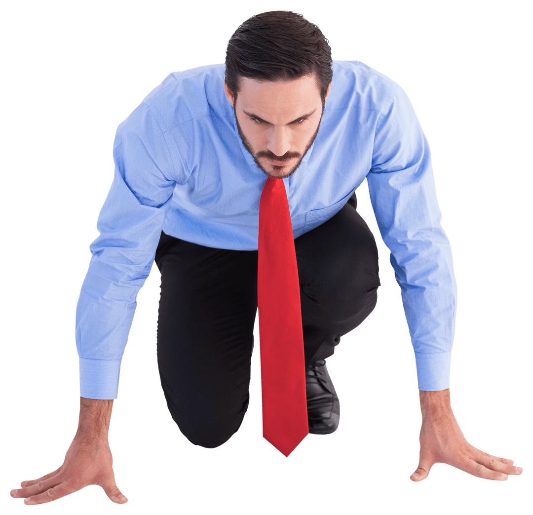 Transparent Businessman Prepared for Sprint