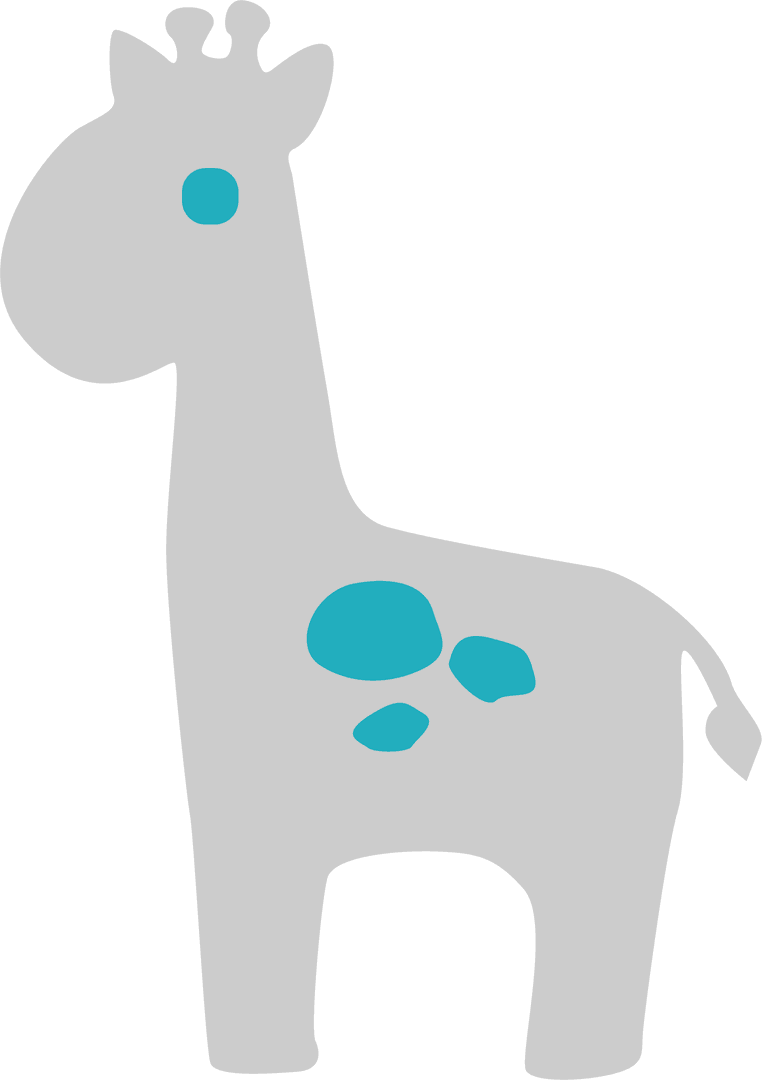 Cartoon Giraffe Icon on Transparent Background