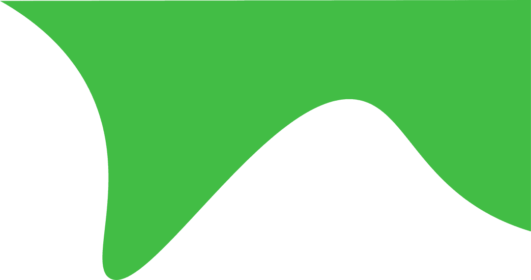 Green Abstract Wavy Shape on Transparent Background