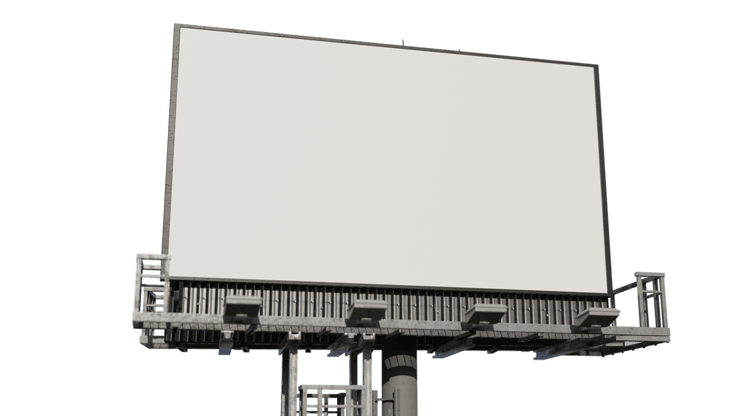 Blank Billboard on Transparent Background for Advertising Design