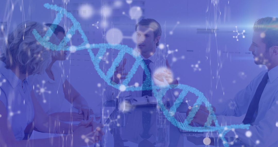 Business Team Collaboration with DNA Genetic Interface Concept