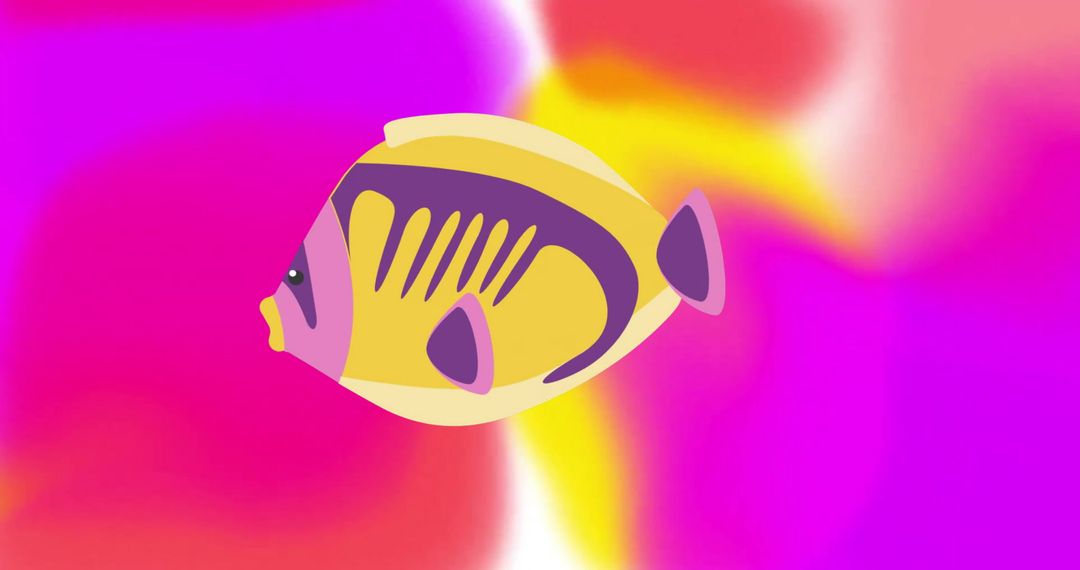 Colorful Fish Illustration with Vibrant Background - Free Images, Stock Photos and Pictures on Pikwizard.com