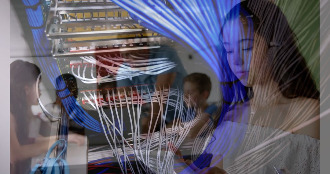 Futuristic Education Concept with Digital Interface and Networking