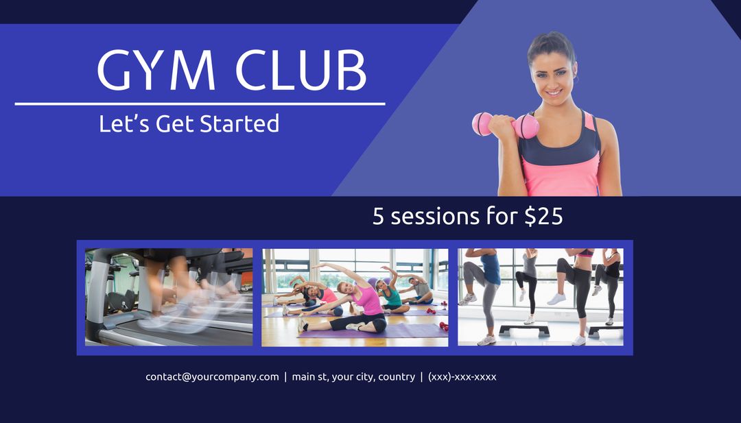 Dynamic Fitness Advertising Template for Gym Promotions