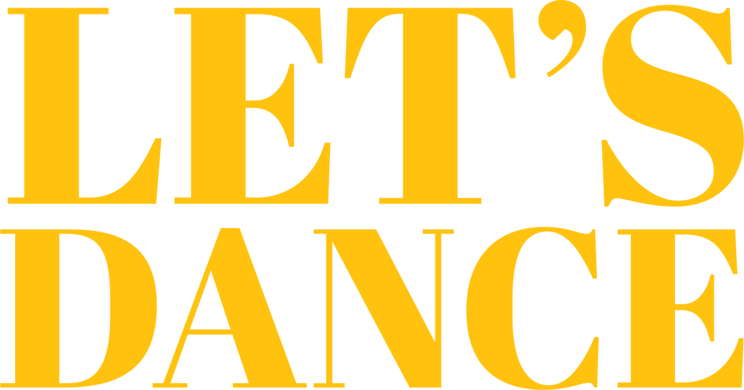 Yellow Let's Dance Text on Transparent Background for Partied Vibes