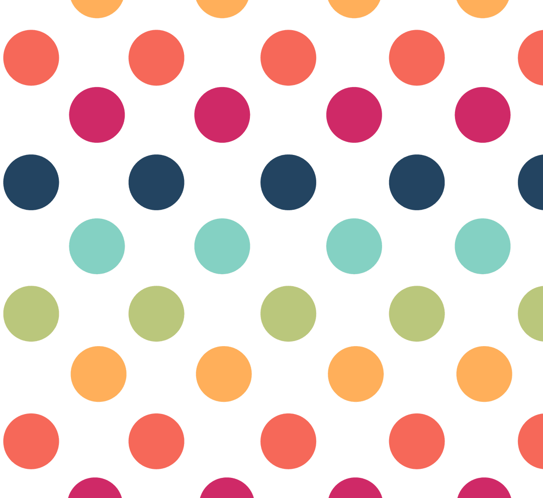 Colorful Polka Dot Pattern on Transparent Background for Design