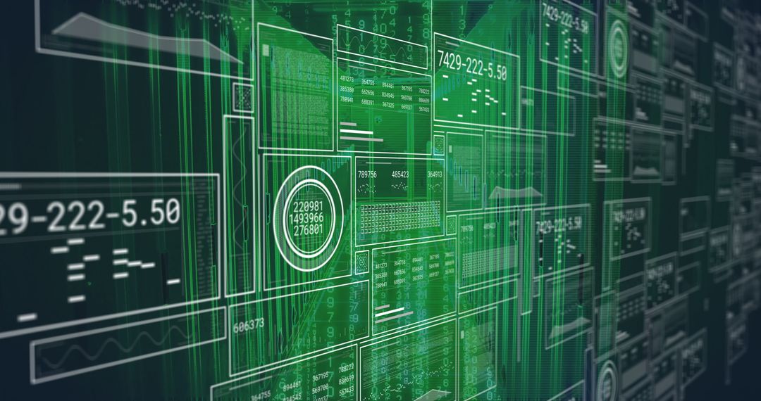 Futuristic Digital Interface with Streaming Data Visualizations