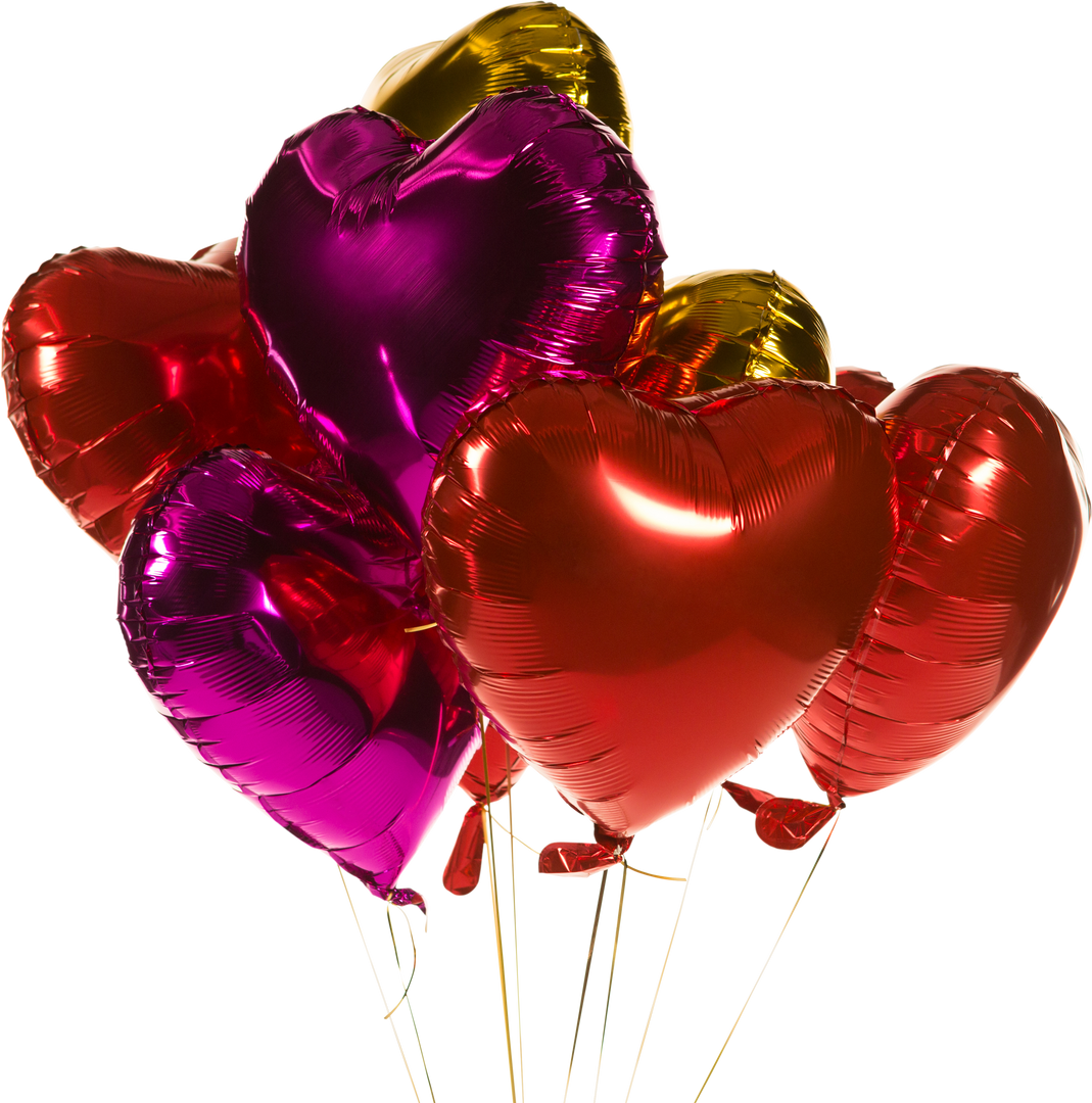 Multicolored Transparent Heart-Shaped Balloons Close-up, Festive and Cheerful - Download Free Stock Images Pikwizard.com