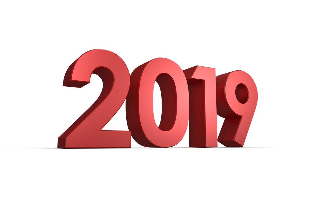 Stylish Transparent Red 2019 Number Celebration Vector - Download Free Stock Images Pikwizard.com