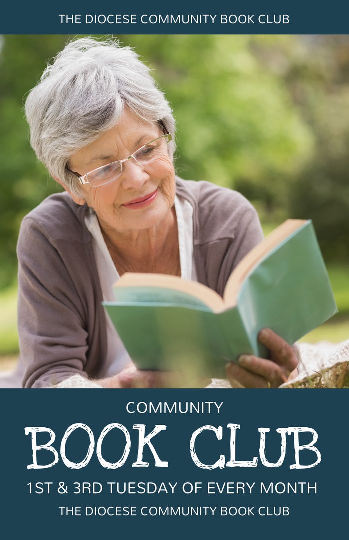 Elderly Woman Engaged in Reading Promotes Community Book Club