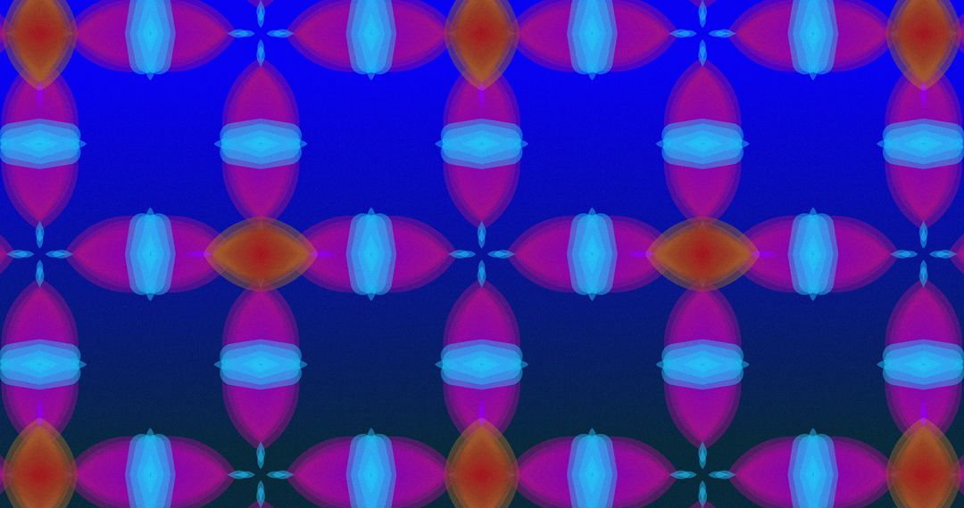 Hypnotic Glowing Abstract Kaleidoscope Pattern on Blue Background