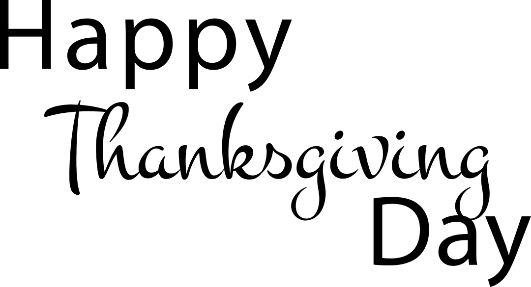 Transparent Happy Thanksgiving Day Text Overlay Decor