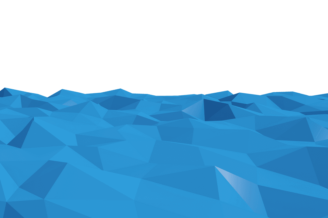 Abstract Digital Blue Geometric Shapes on Transparent Background