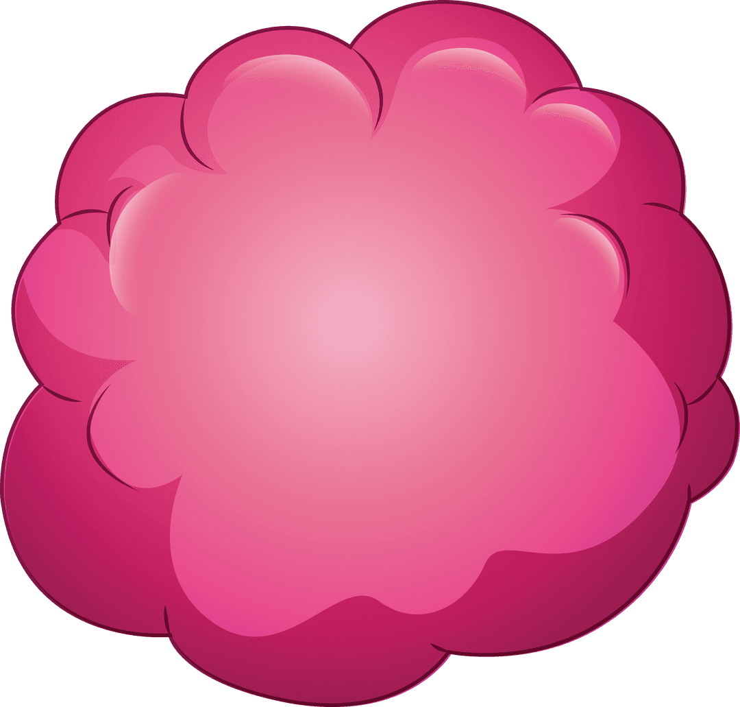 Abstract Pink Cloud Shape on Transparent Background