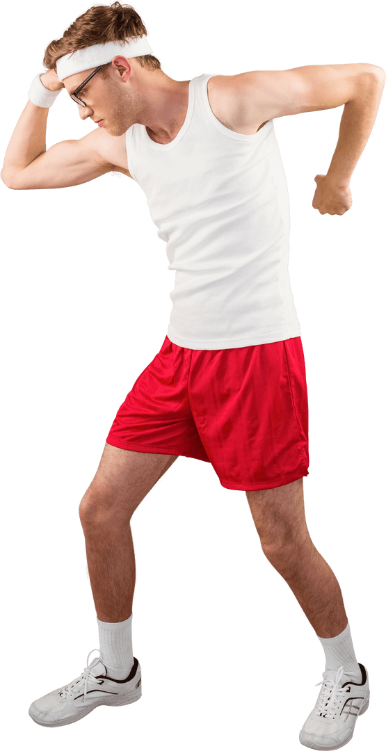 Transparent Athlete with Quirky Style Demonstrating Fitness