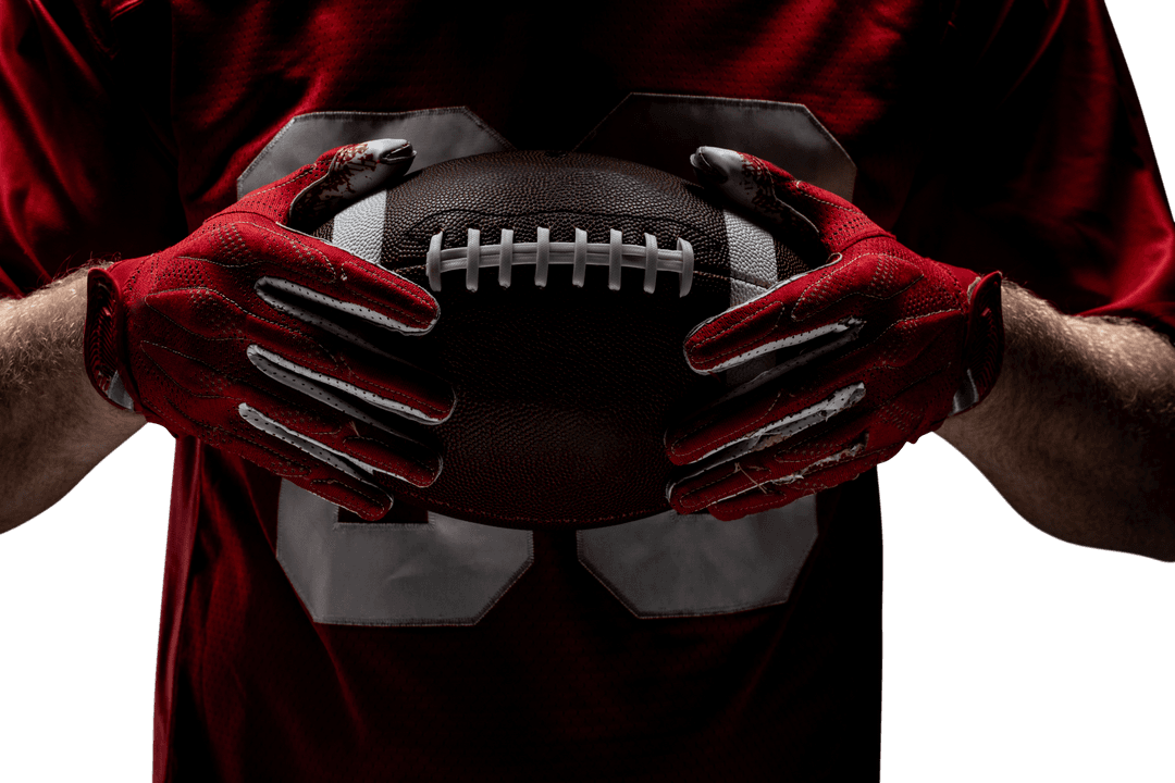 Transparent Gear in Midst of Exciting American Football Highlight