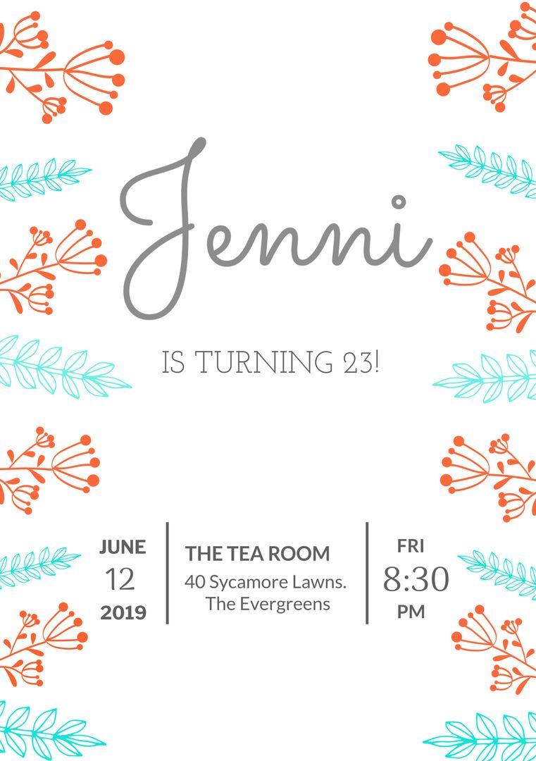 Elegant Floral Birthday Invitation Design