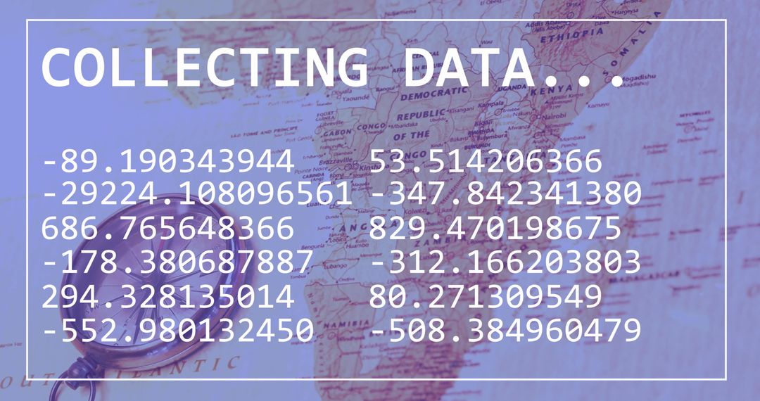 Digital Data Collection Over World Map Background