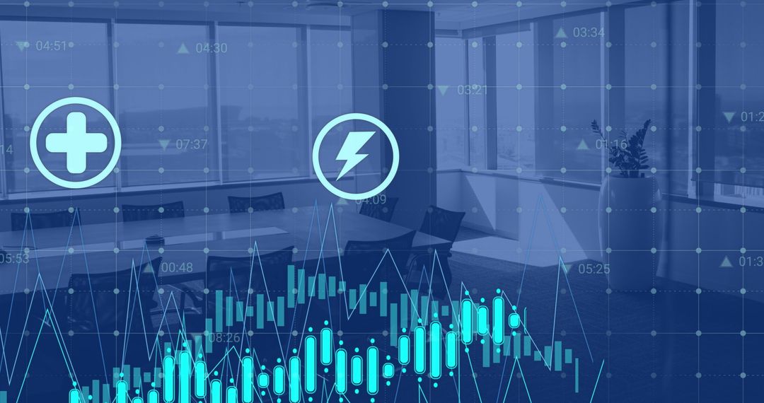 Digital Finance Technology in Modern Empty Office Space