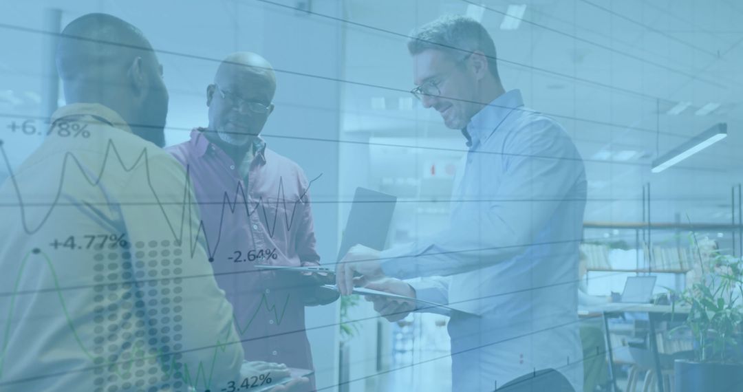 Collaborative Business Team Assessing Financial Data