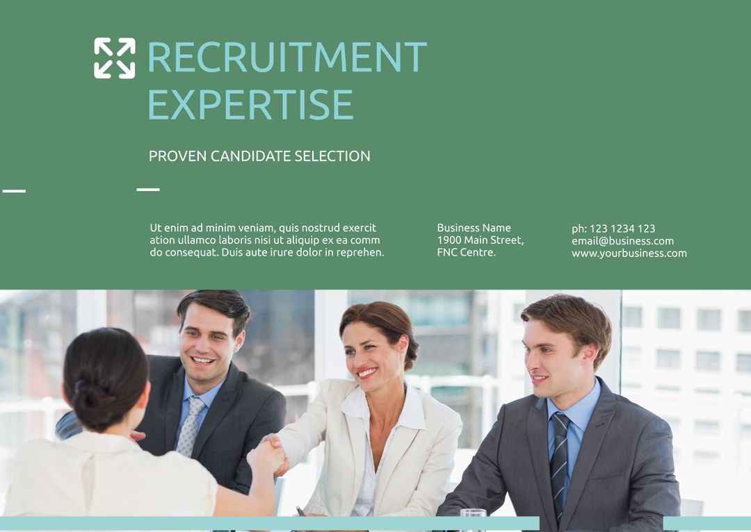 Professional Recruitment Meeting with Confident Handshake and Collaboration