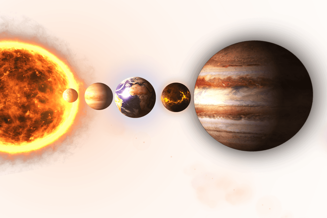 Digital PNG Illustration of Planets in Space on Transparent Background