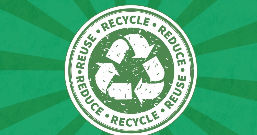Recycling Emblem on Green Background for Eco-Friendly Initiatives