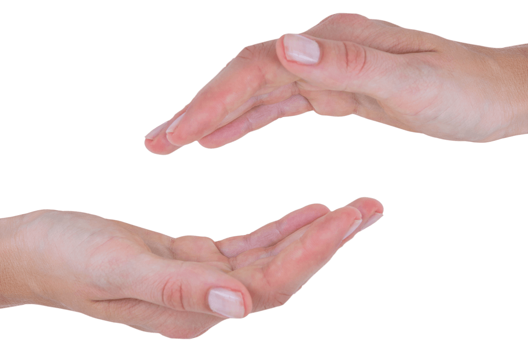 Caucasian Male Hand Gestures on Transparent Background