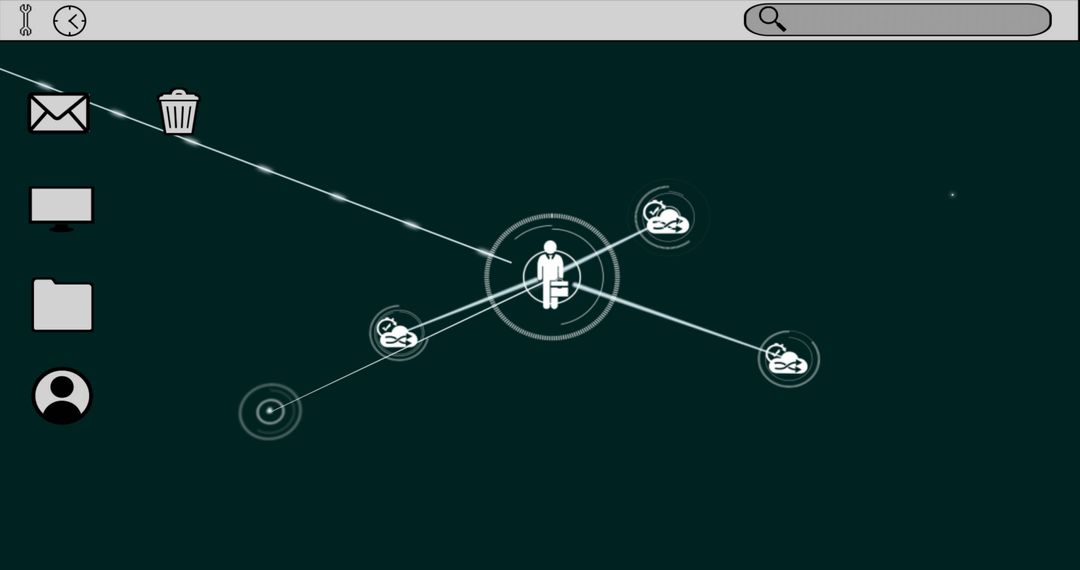 Interconnected Digital Network Interface with Profile Symbol