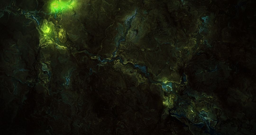 Abstract Digital Waves with Vibrant Green and Yellow Tones