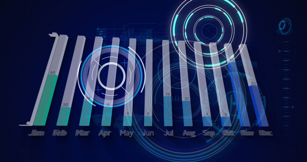 Futuristic Data Visualization Graph with Technological Elements