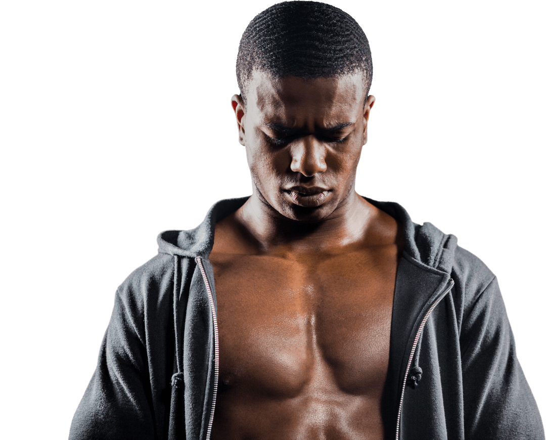 Transparent Boxer Reflecting After Defeat