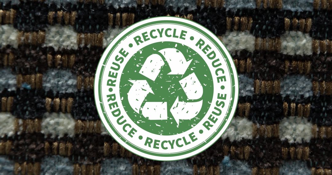 Sustainability Concept: Recycle Symbol on Patterned Background