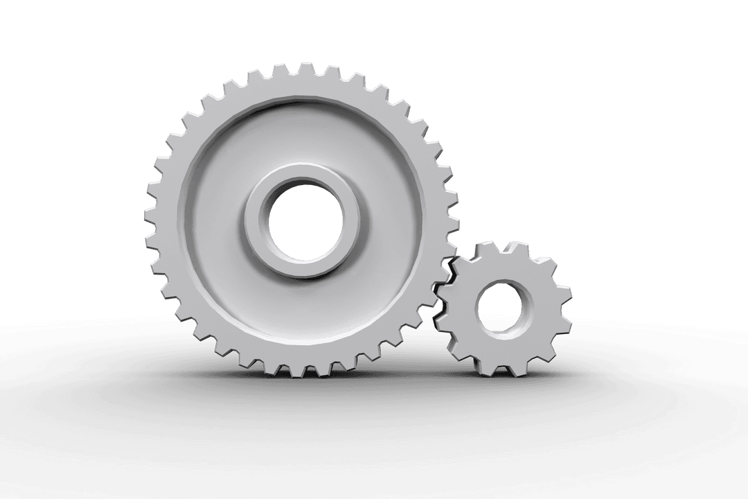 Transparent Gear Cogs Representation with Minimalist Design