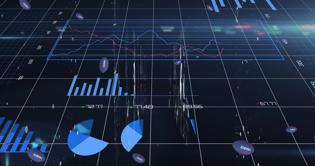 Advanced data analytics display with graphs and charts in digital interface