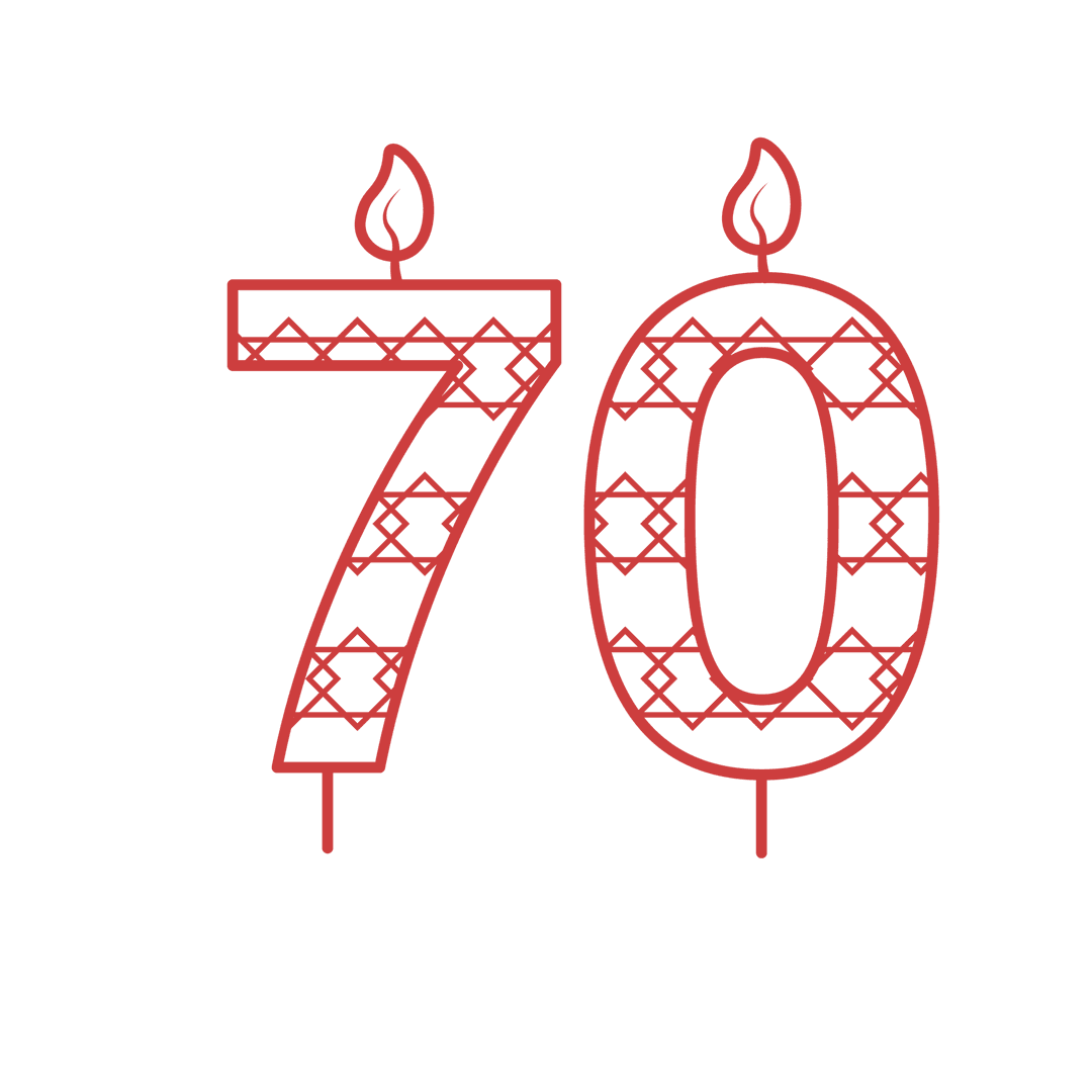 red 70 birthday candle on transparent background with intricate patterns - Download Free Stock Images Pikwizard.com