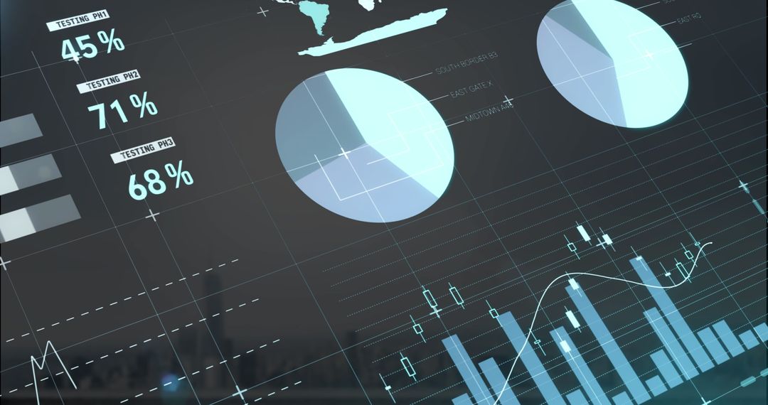 Data Visualization Display over Modern City