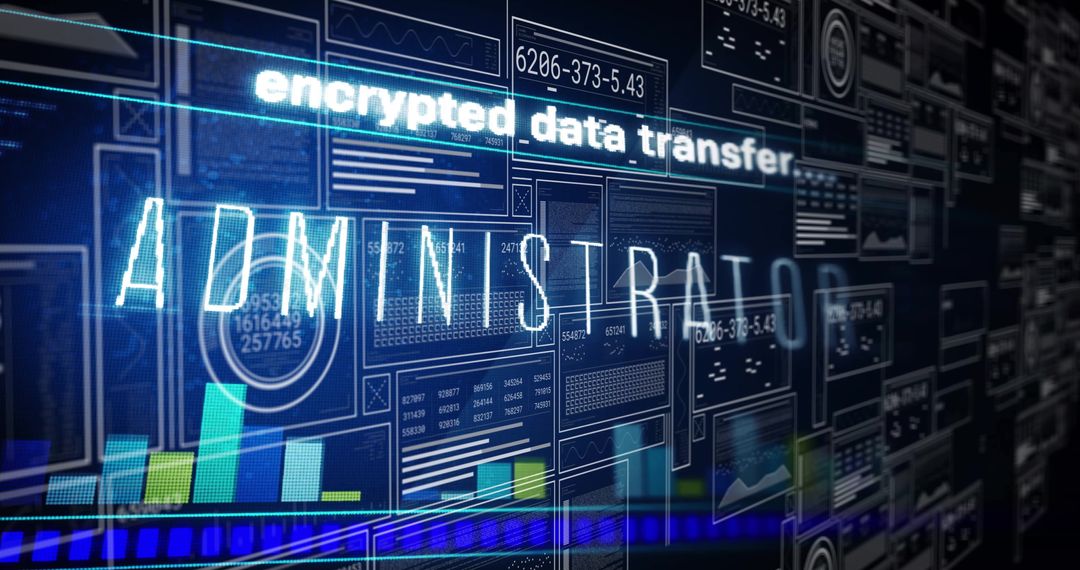 Administrator Control Panel with Futuristic Holographic Interface