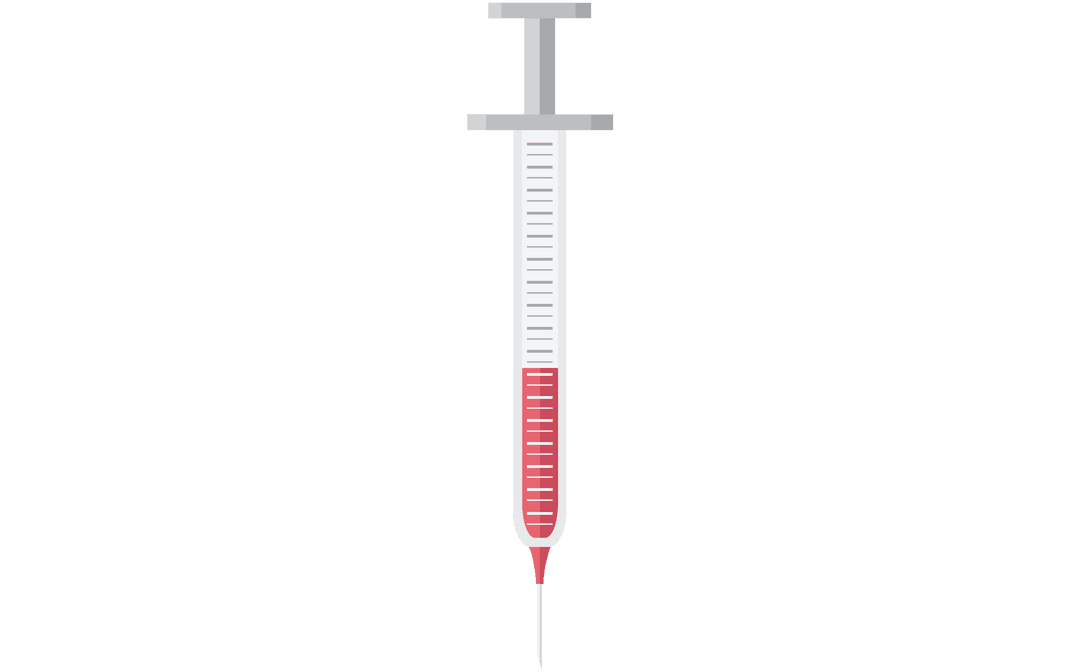 Transparent Vector Syringe with Needle for Medical Concepts
