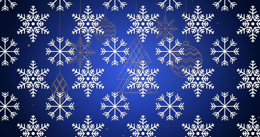 Seamless Snowflakes Pattern with Christmas Decorations - Free Images, Stock Photos and Pictures on Pikwizard.com