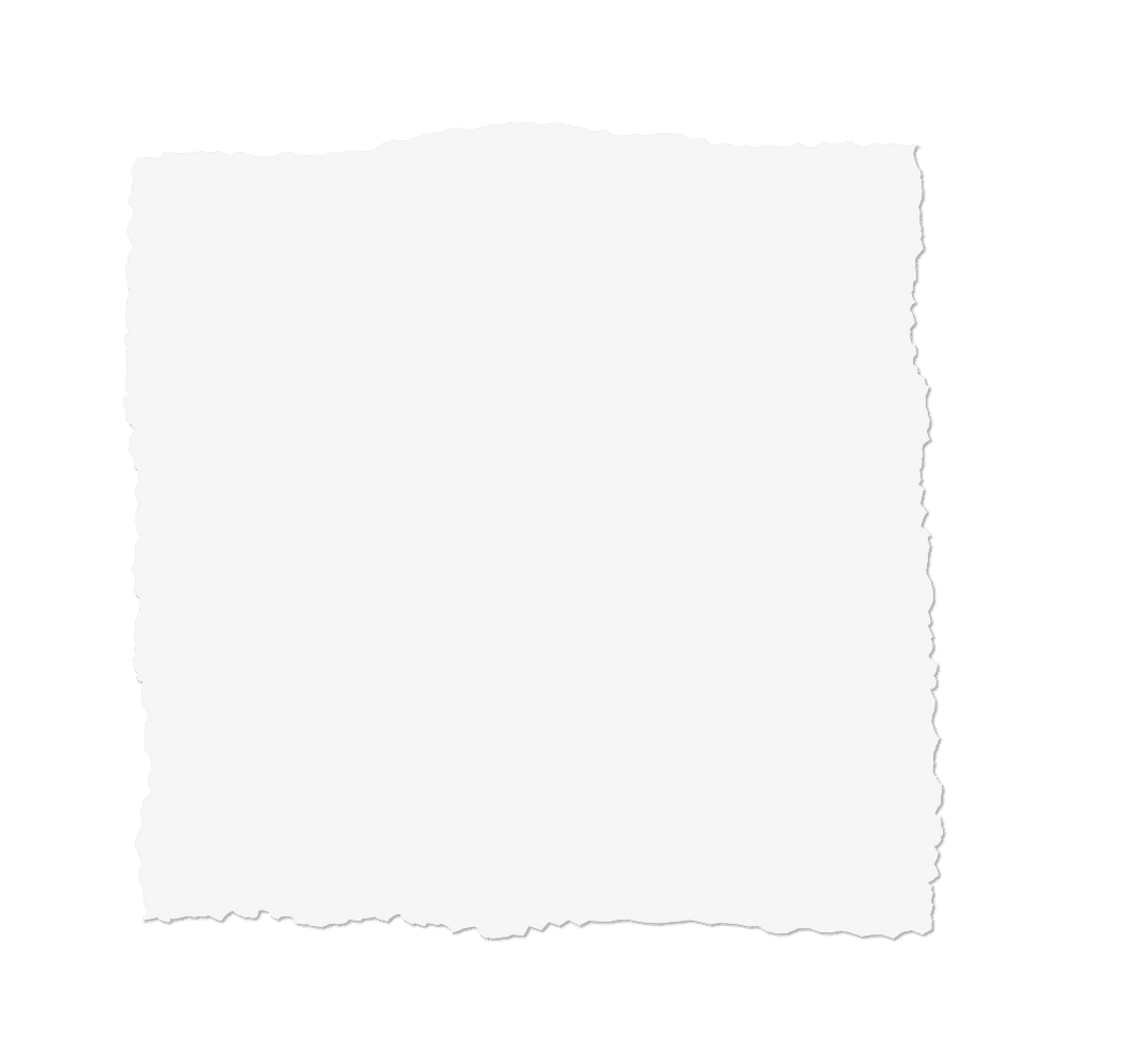 Torn White Paper with Jagged Edges on Transparent Background