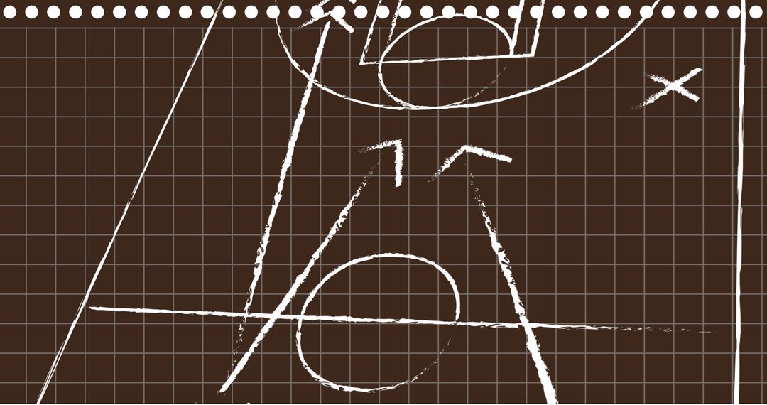 Chalkboard Style Sports Strategy on Gridded Background