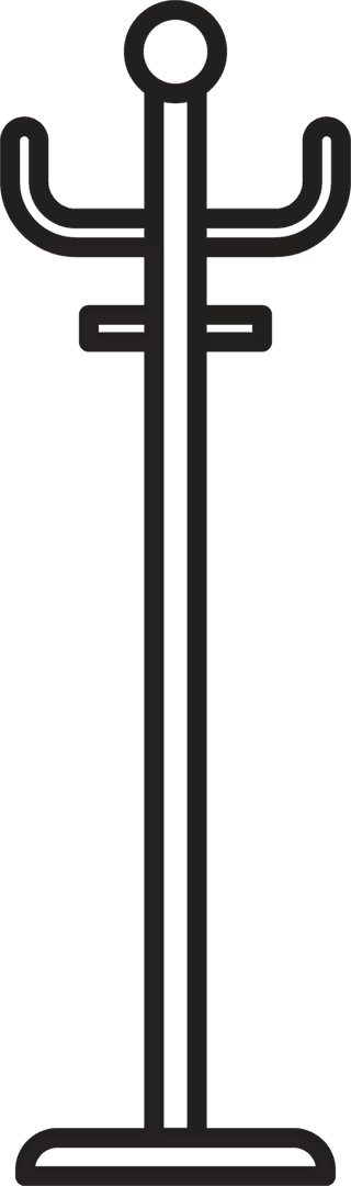 Simple Black Clothes Hanger on Transparent Background